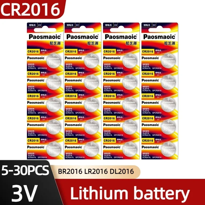 

New Original 5-30pcs CR2016 3v Lithium Battery CR2016 DL2016 BR2016 DL2016 LM2016 for Car Key Remote Control Watch