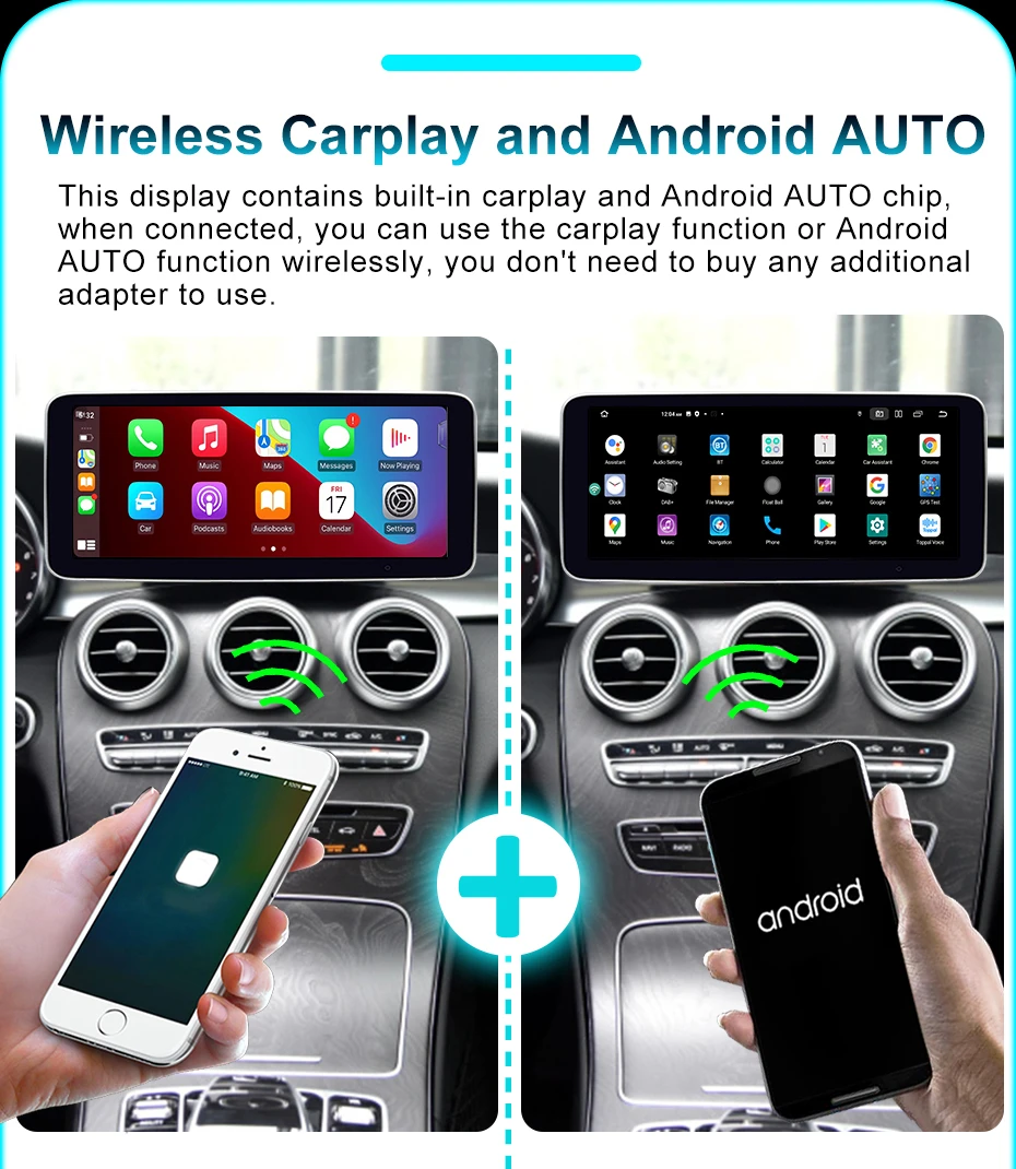 Android 15 Auto-Autoradio mit Wireless Carplay Stereo für Mercedes Benz C-Klasse W205 GLC-Klasse X253 W446 2015-2018 Multimedia-Player – Detail 12