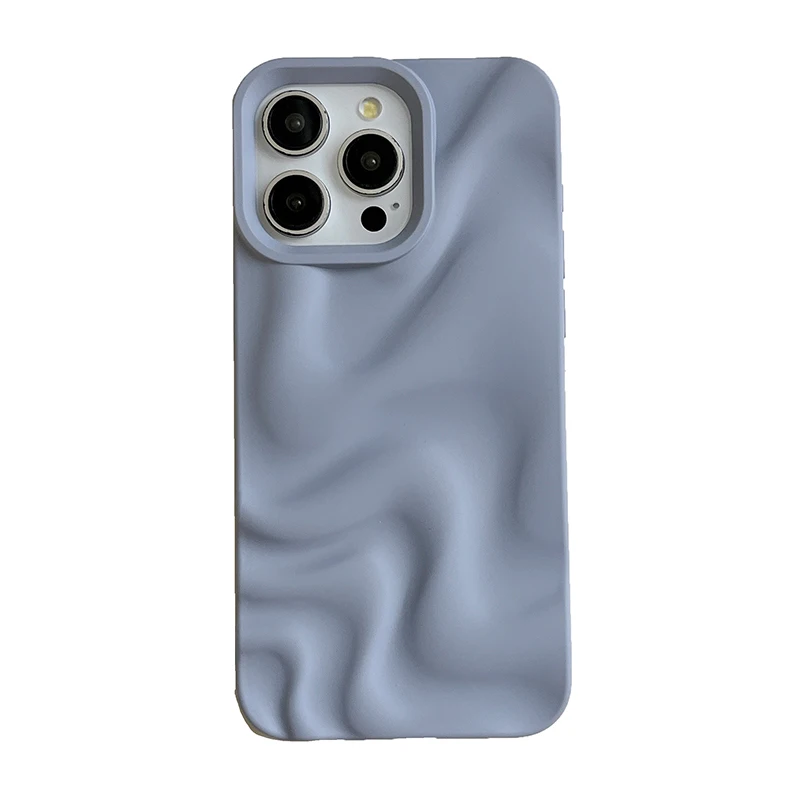 Mint Green Violet Fold Pattern TPU Phone Case - Soft Silicone Back Cover