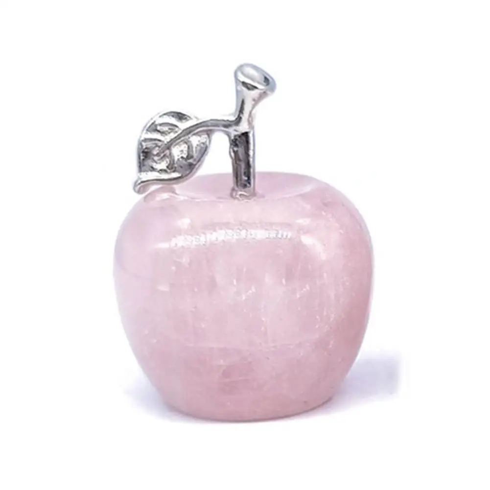 18MM Apple Statue Healing Crystal Home Decoration Gemstone Natural Stone Carved Figurine Room Ornament Anniversary Gift