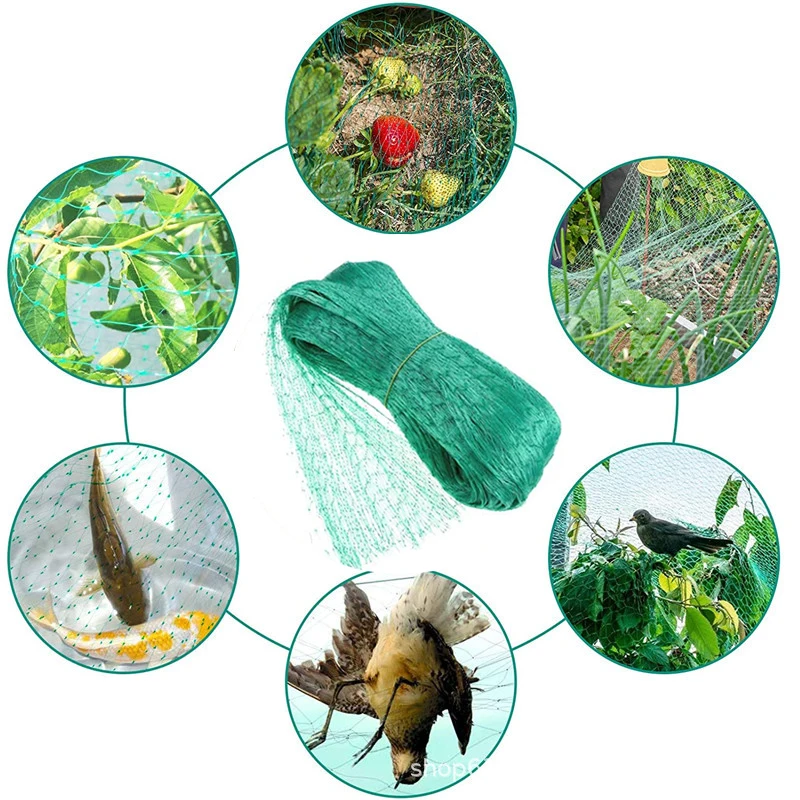 

2x5m/4x10m/5x20m Green Anti-Bird Net, Anti-Aging Greenhouse Chicken Fence, Fruit Tree And Vegetable Protective Net, Woven Net