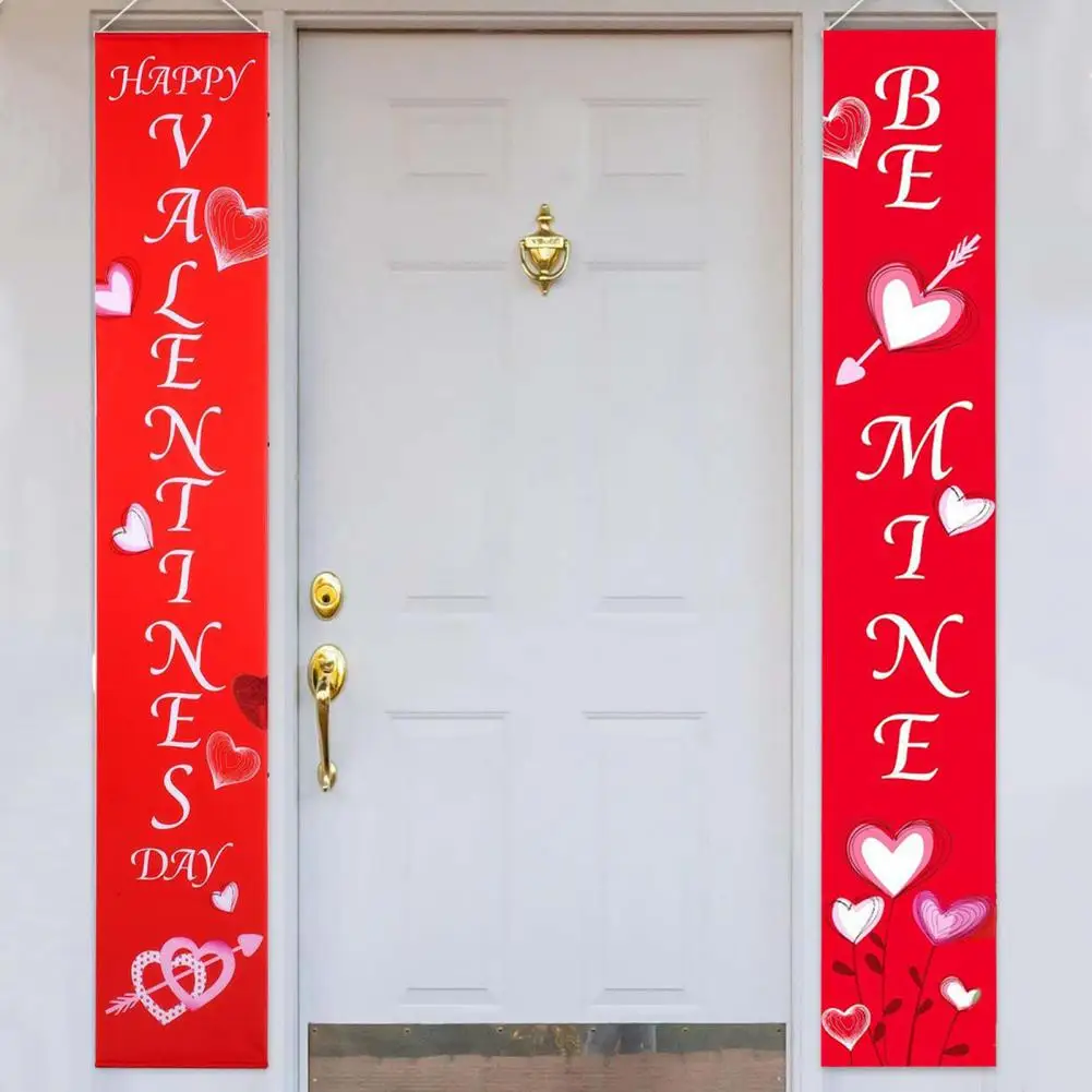 

Clear Pattern Valentine's Day Couplets Welcome Signs Festive Outdoor Decoration Eye-catching Porch Sign Home for Valentine's