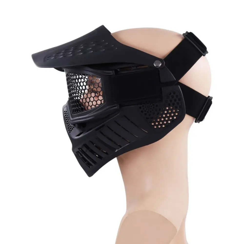 Tactical Full Face Mask Paintball Hexagonal Stainless Steel Mesh Mask Goggles Protective Masks Airsoft Archery Paintball