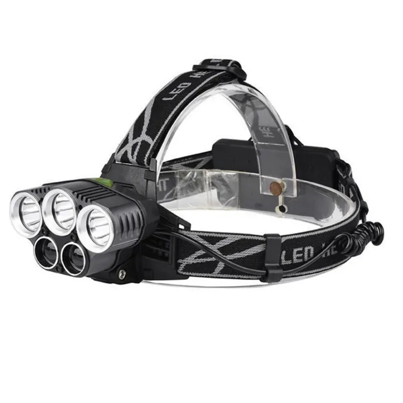 헤드 마운트 LED 충전식 고성능 5단계 디밍 헤드 라이트 18650 배터리 방수 낚시 야외 헤드라이트