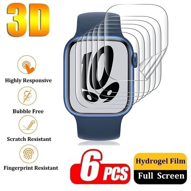 Pellicola Protettiva Per Apple Watch 9 8 7 Se 6 5 4 Proteggi Schermo 45Mm 41Mm 44Mm 40Mm Per Apple Watch Ultra 2 Accessori Per Orologi