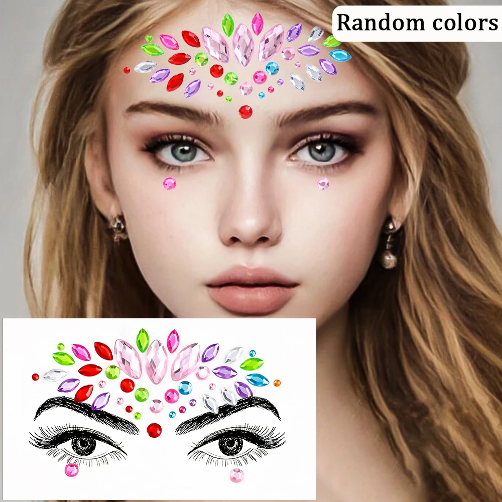Sparkling Rhinestone Face Tattoo Stickers