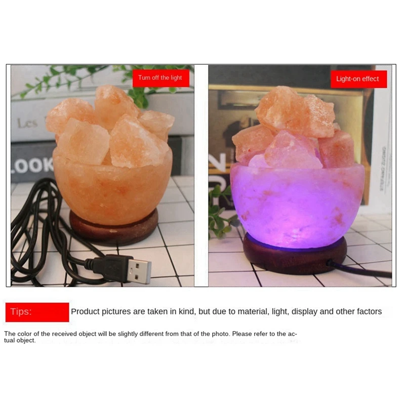 Himalayas Crystal Salt Lamp Crystal Salt Lamp Air Purifier Decorative Bedside Table Lamp Ornament 6