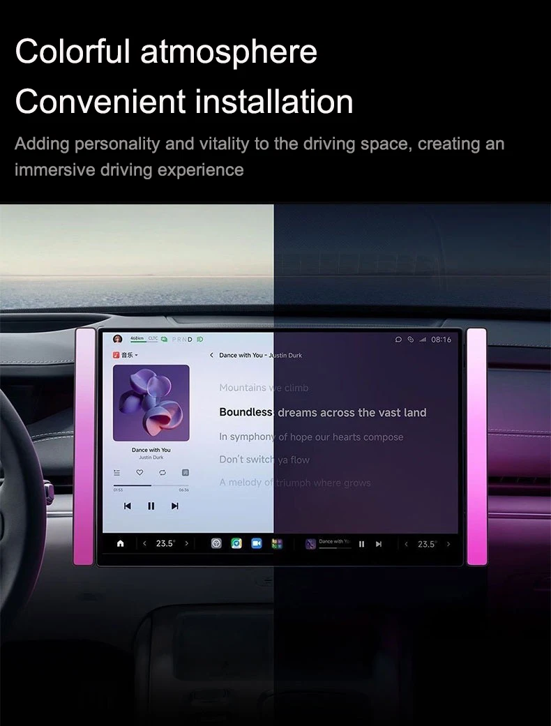 Everything Is Solar For Tesla MODEL 3/Y 2017-2025 Screen Sound Pickup Ambient Light Model Y Juniper RGB Music Rhythm Light Colorful Expansion Dock - Image 3