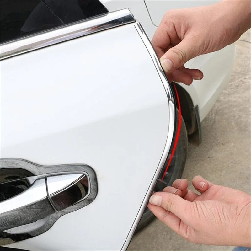 Car Door Edge Guards Car Door Anti Collision Strip Car Door Protector Car Door Rubber Protector Car Door Edge Protector Car Door Edge Scratch Protector DIY Silver Moulding Trim Strips