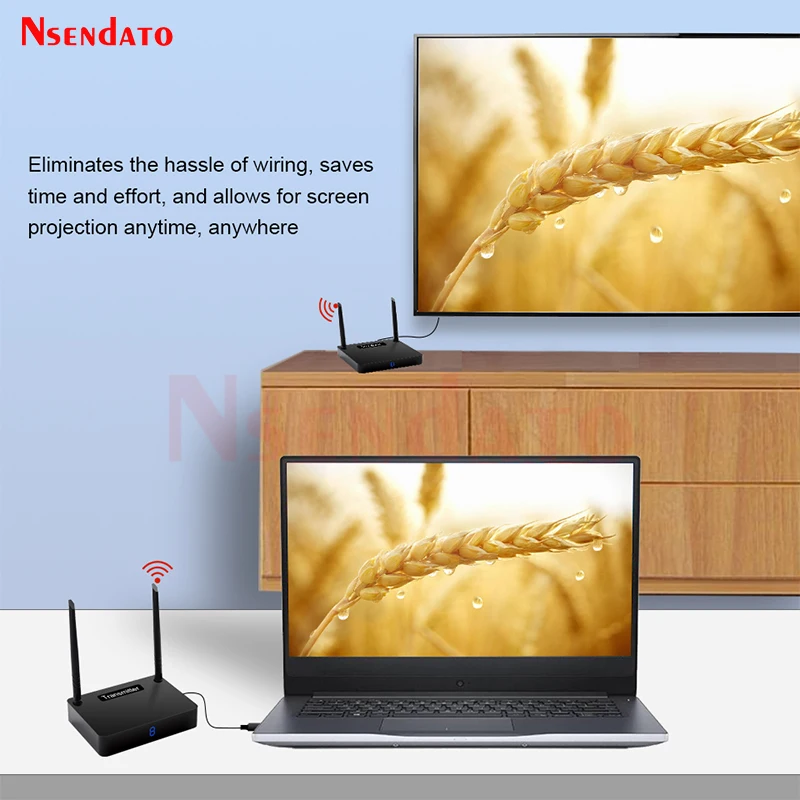 HD585 5.8GHz HDMI Extender 350M WirelessHDMI Audio Video Transmitter Receiver Kit Adapter For PC TV Box DVD Projector