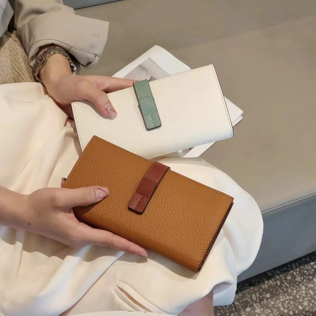 Women's Leather Long Wallet - RFID Blocking, Pecan