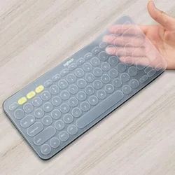 Universal Silicone Keyboard Protector Skin Film - Clear Pink with Multilingual Layout (Transparent)