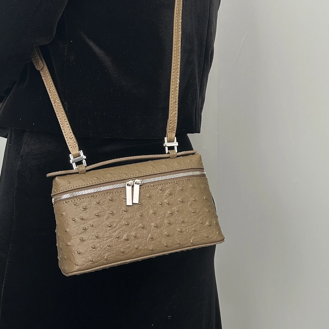Mendy Women's Bag Ostrich Small Bag Cow Leather Shoulder Bags Crossbody Handbags Clutch Bag Luxury Bags Designers New In handbag 1