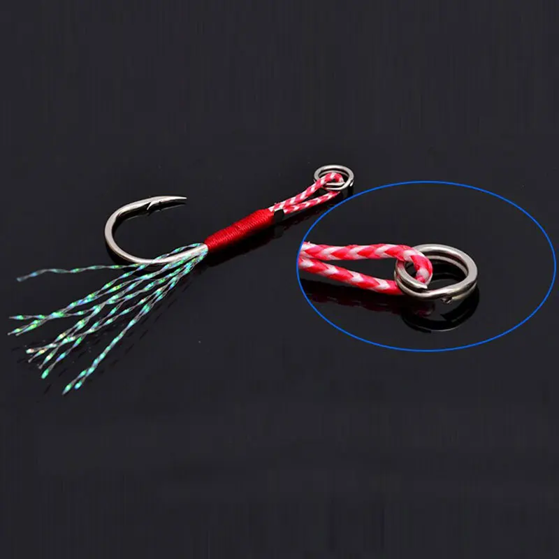 New Hot 20 Pz/Pacco 11 #-14 # Blood Slot Jigging Assist Hook Boat Jig Bait Lenza Da Pesca Corda Thread Assistant Hook Fish Tackle