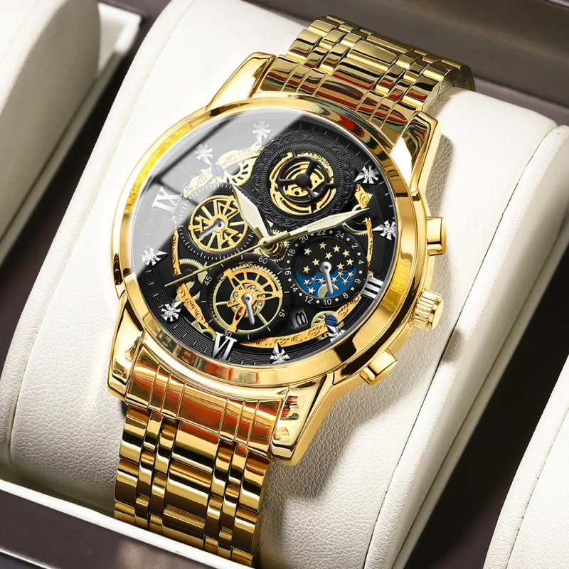 

Binbond Men's Quartz watch Hollow New Concept Waterproof Multifunctional