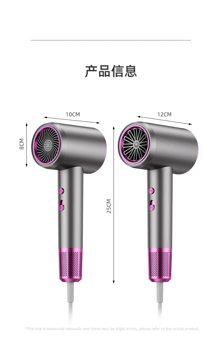 2025 High-Speed Hair Dryer EU/US/UK Plug, High-Power Quick Drying, Low Noise Re