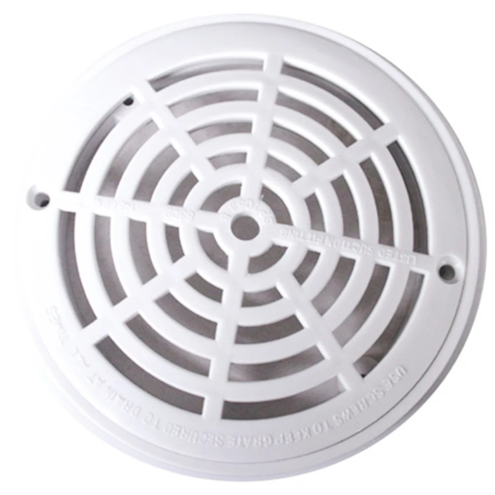 

None Drain Cover Swimming Pool Main Drain Cover Universal White With Screws 1 Set ABS Plastic Cover Replacement