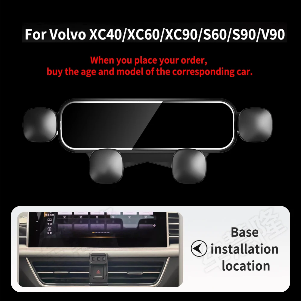 

Mini Car Phone Holder For Volvo XC40 XC60 XC90 S60 S90 V90 Bracket GPS Stand Air Outlet Clip Rotatable Support Accessories