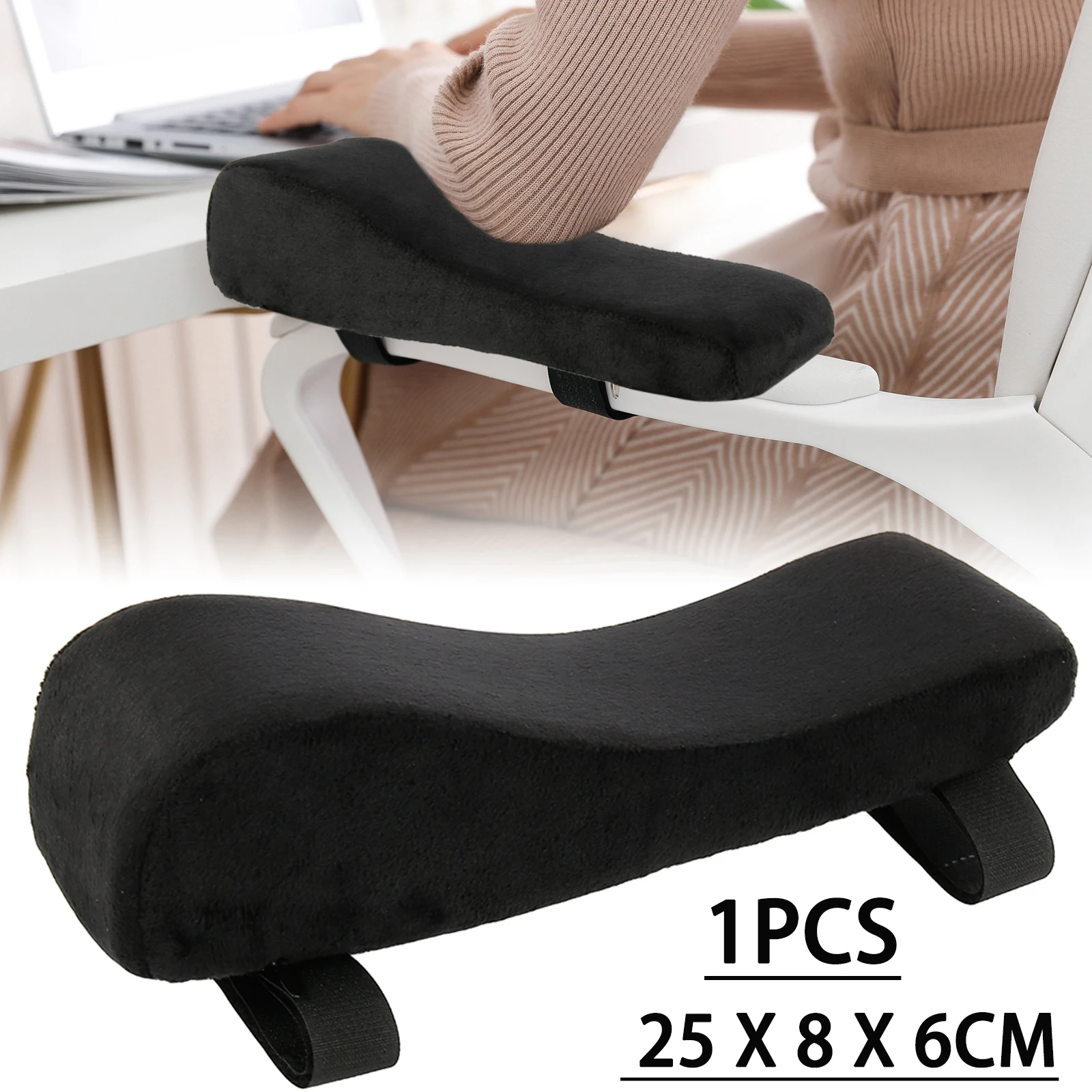 thumbnail image 2 of MABOZOO Office Chair Armrest Pads Comfort Cushion Elbow Pillow Pads With Adjustable Velcro Straps,Arm Pads For Computer Gaming Chairs Desk Chairs Rotating Chairs 2 of 11