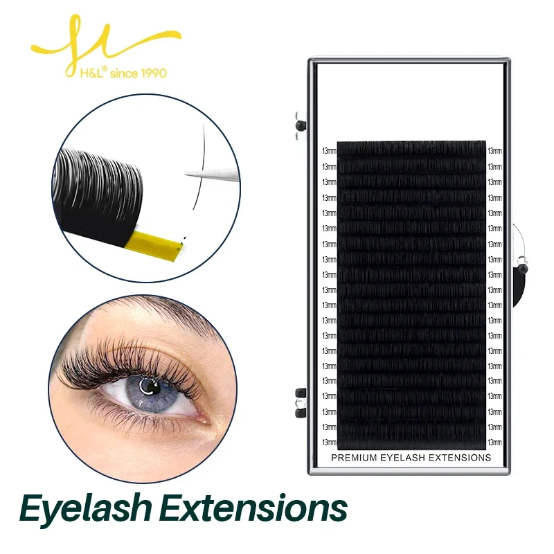 H&L SINCE 1990 20 Reihen künstliche Einzelwimpern Maquiagem Cilios für Profis mattschwarzes, weiches Wimpernverlängerungs-dünnes Klebeband