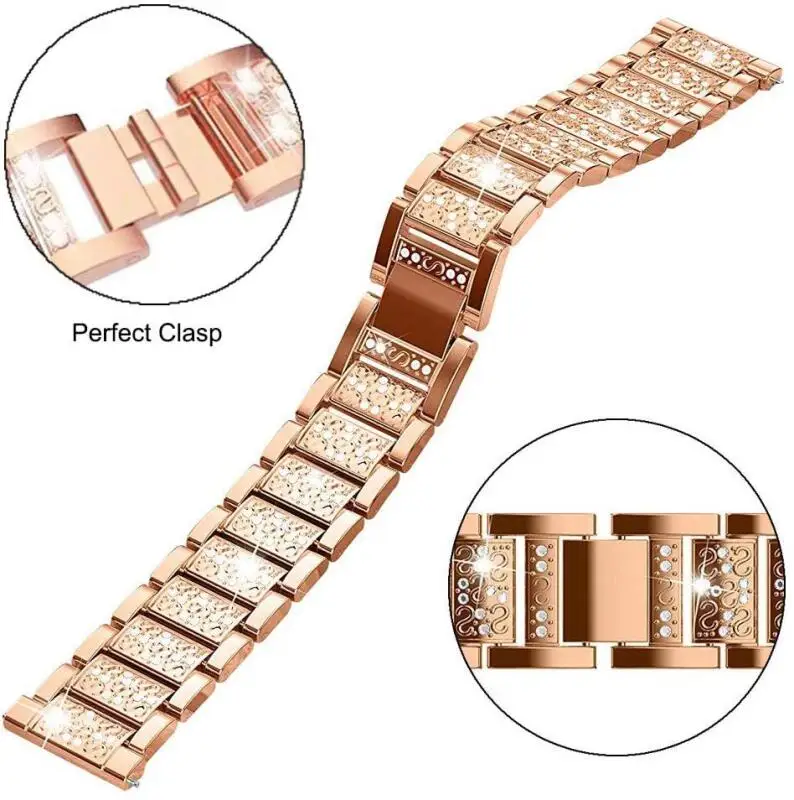 Elegant Diamond Women's Band - Premium Metal Watch Strap