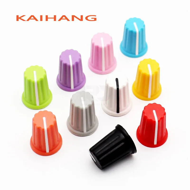 5PCS Color Rubber Half Shaft Knob Diameter 16mm Height 19mm Potentiometer Knob 180 Degree D-Shaped Inner Hole 6mm For Pioneer potentiometer knob cap rubber knob