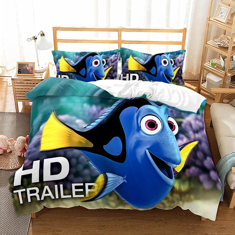 thumbnail image 1 of Disney-Juego de funda nórdica de dibujos animados, edredón con funda de almohada, juego de cama 3D, Ocean Life, Dory Marlin, Finding Nemo, 1 of 5