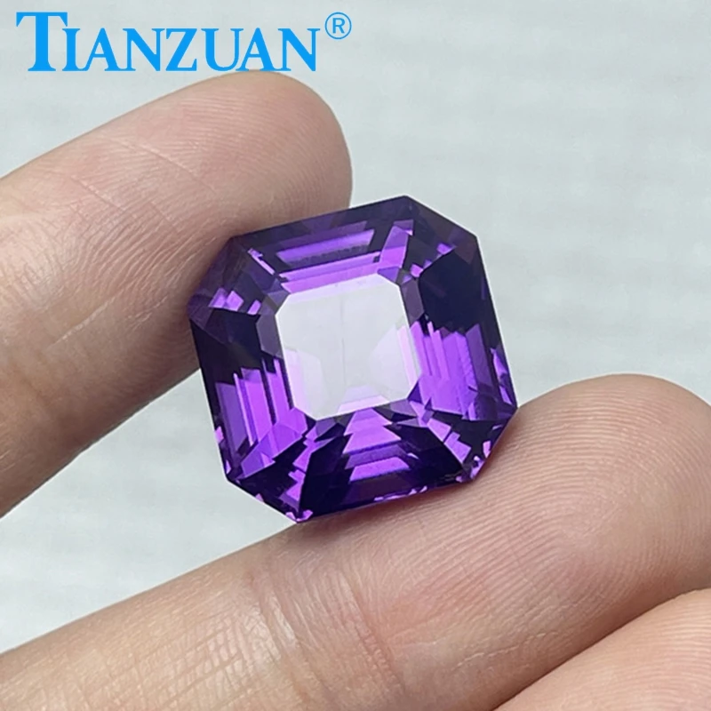 

20.88ct Natural Amethyst Vivid Purple Color Octagonal Shape Brilliant Cut Loose Gem Stone with GRC Certified