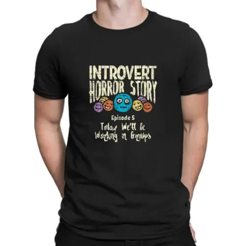 New Limited Introvert Horror Working Design Gift Idea Premium Tee T-Shirt S-3Xl Maniche Lunghe O Corte