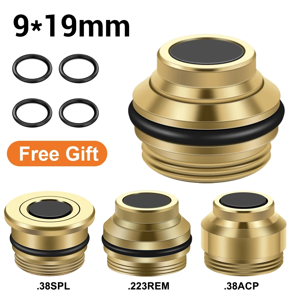 Dry Fire Laser Trainer Tactical Laser Trainer Cartridge Switch Cover Training Bullet Breech Cover Cap with Rubber Ring for 9x19mm .223Rem .38ACP .38SPL