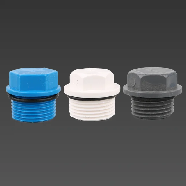 2Db 1/2 "3/4" 1 "Férfi Szál Vége Sapka Pvc Csőgyúszó Kerti Öntöző Akvárium Műanyag Anya