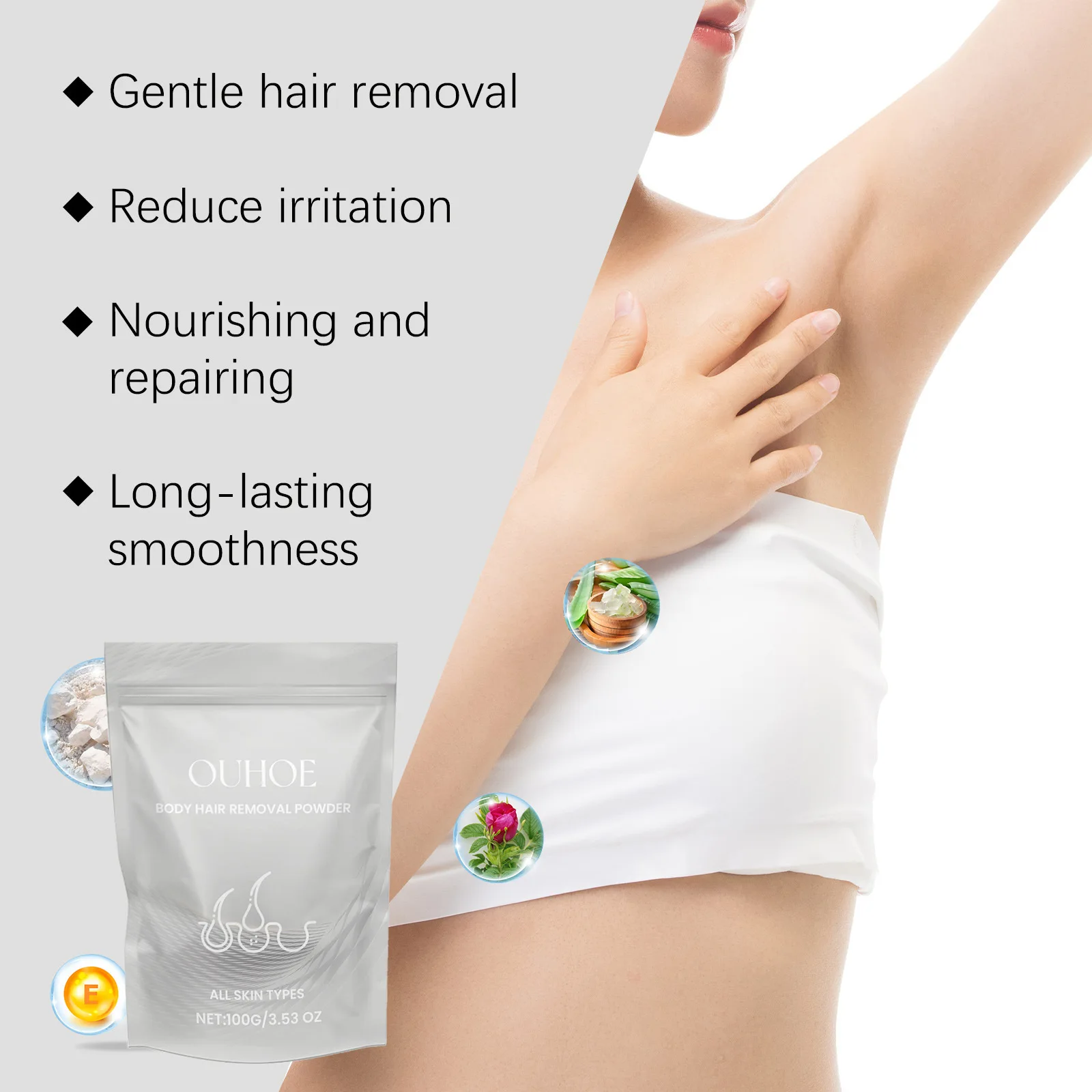 Body Hair Removal Powder Powerful Armpit Legs Arms Epilator Painless Depilatory Clean Hair Growth Inhibitor Woman Men Body Care 5