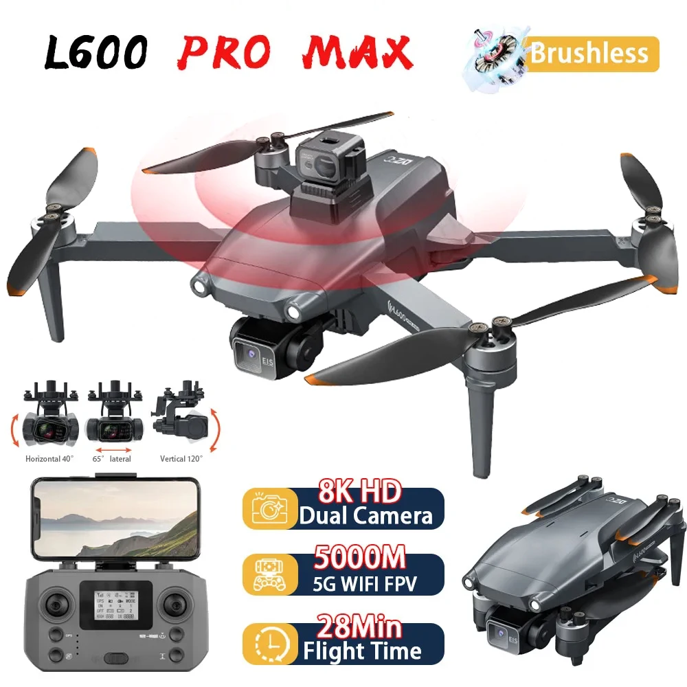 L600 Pro Max Drone 4K 5G GPS Professional HD Aerial Photography Dual-Camera Obstacle Avoidanc Brushless Quadrotor Children Gifts