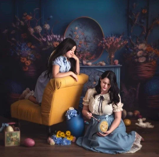 Mehofond 사진 배경 용수철 부활절 오두막 꽃, 어린이 생일 파티 케이크 스매쉬 초상화 장식 배경, 사진 스튜디오