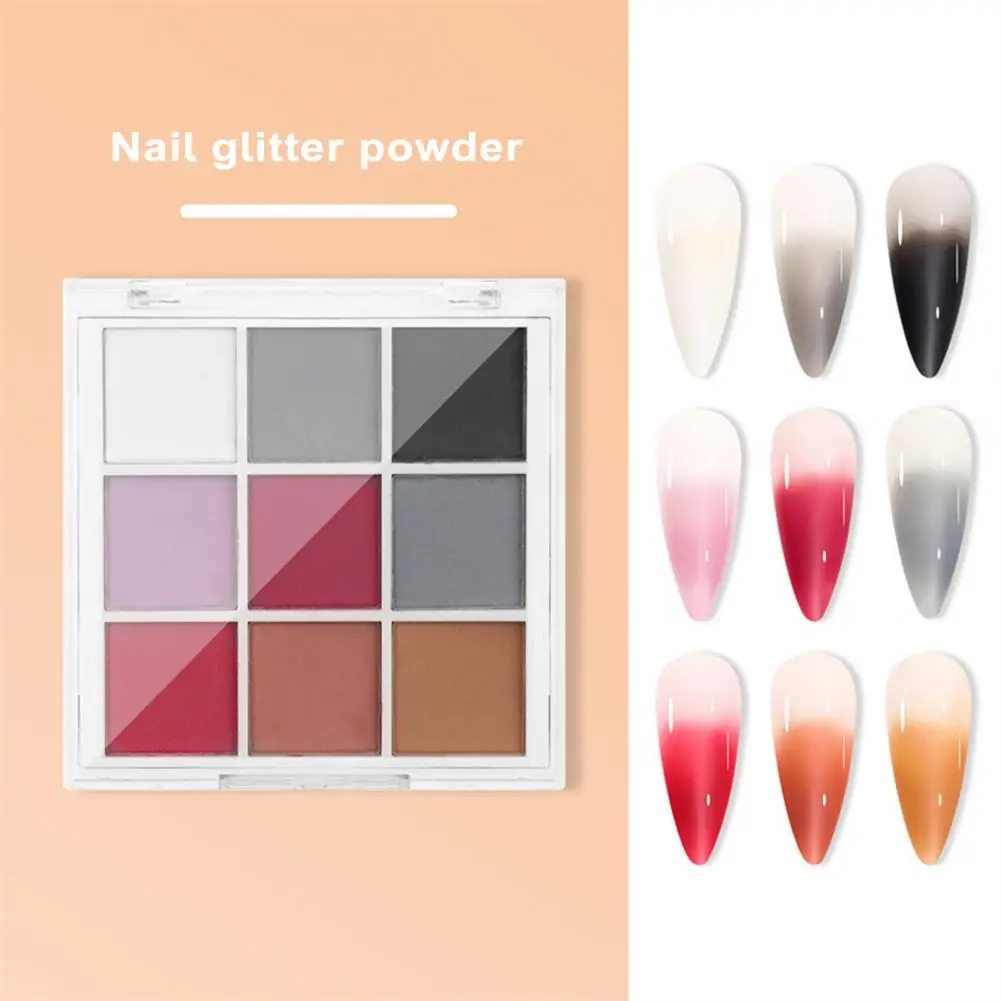 Mirror Powder for Nails Skin-touch Nail Powder 9-color Nail Mirror Set Achieve Stunning Chrome Pearlescent Matte Nails
