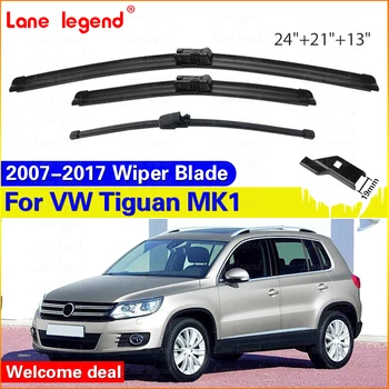 3PCS For VW Tiguan MK1 2007-2017 24"+21"+13" Front Rear Wiper Blades Windshield Windscreen Window Cutter Accessories 2007 2008 1