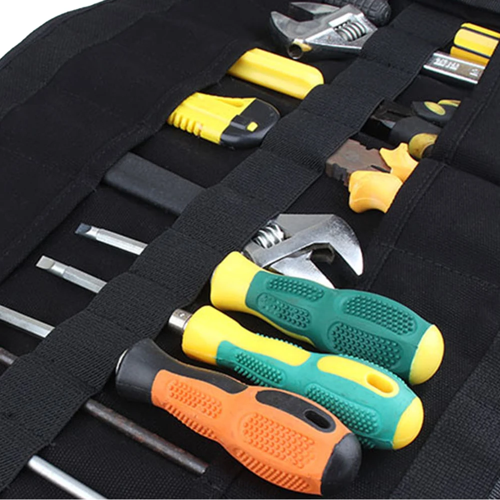 WESSLECO Folding Roll Bags For Tool Practical Carrying Handles Roll Organizer Rolling Tool Bag Pouch Storage for Electrician tool storage cabinets