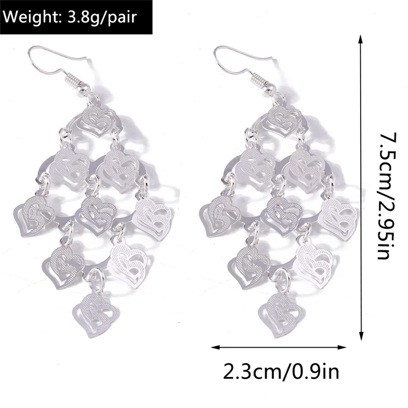 Aihua Silber Farbe Herz Blume Schmetterling Ohrring für Frauen Hochzeit Schmuck Geschenke Mode-Statement Ohrringe – Detail 15