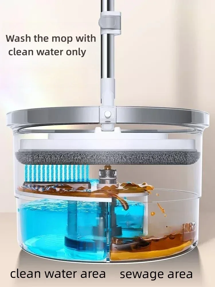 

Floor Lazy Water Household 360 Hand-washing Microfiber Floating With No Mop Tools Separation Bucket Cleaning