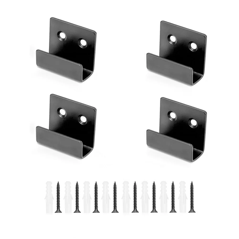4pcs Hook Display Rack Stainless Steel Flat Hook Hanger Tile Billboard Display Board Holder With Screws Household Hardware Parts