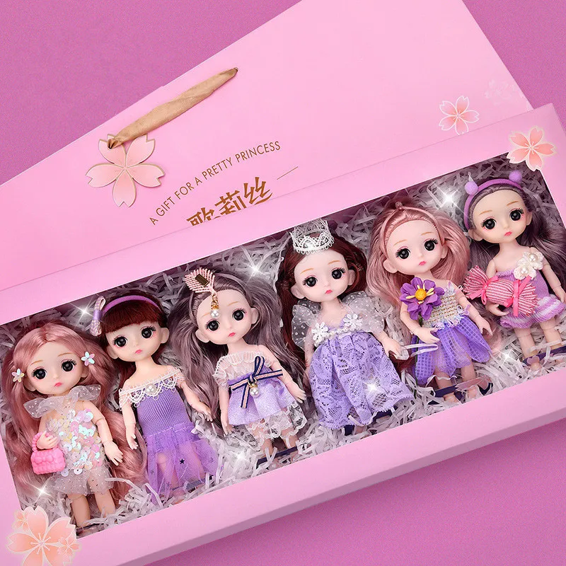 

13 Movable Jointed Bjd Dolls 16cm Girl Boy Toys Beauty Make-up Doll Fashion Dress Girls Bjd Doll For Birthday Gifts Set Toys