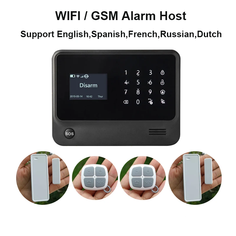 

G90B Plus WIFI GSM Alarm Host Support English,Spanish,French,Russian,Dutch Security Protection 433MHz Door Sensor for Smart Home
