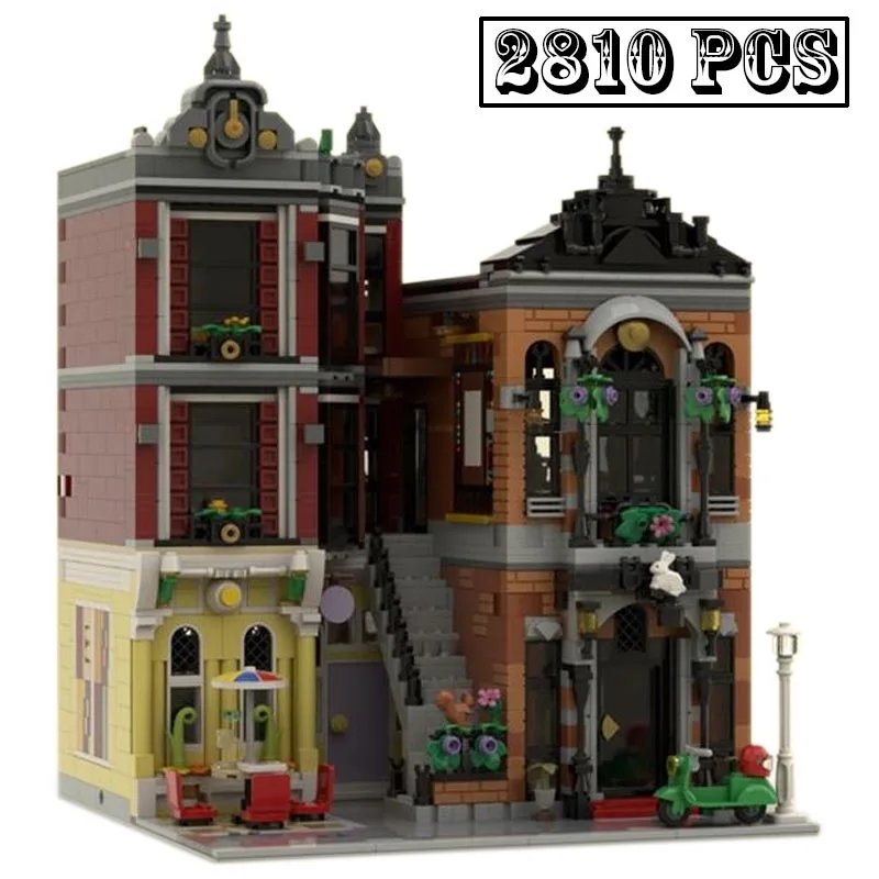 

In Stock New MOC-134365 Downtown Magic Shop City Street View Modular Building Blocks Bricks Educational Toys for Birthday Gifts