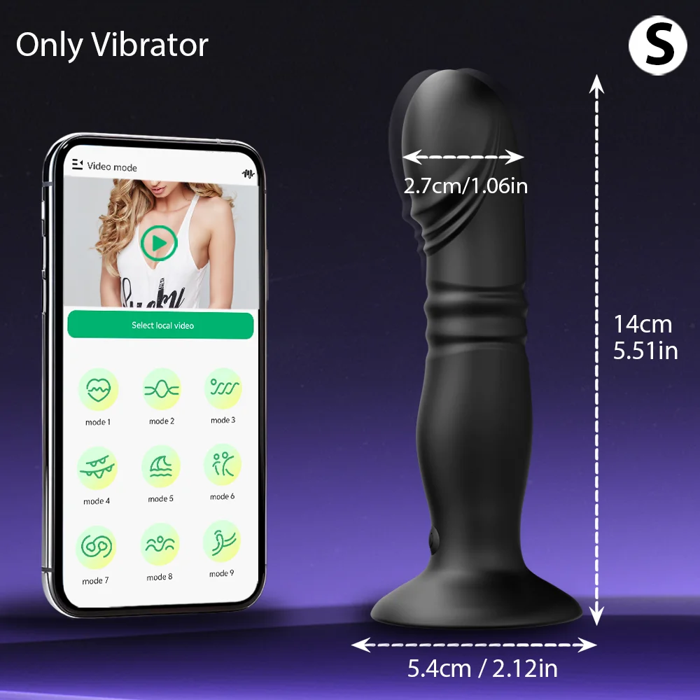 Thrusting Anal Plug Vibrator Wireless Control Prostate Massager Butt Plug Vibrating Suction Cup Dildo Adult Sex Toys for Men