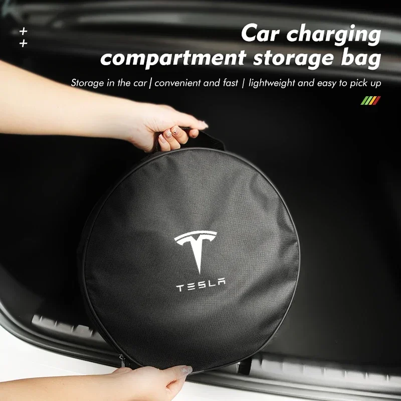 Car Charging Cable Bag Car Charging Cable Storage Bag For Tesla Model 3 Y S X Roadster Cybertruck