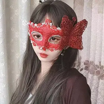 قناع تنكري جانبي على شكل فراشة ، قناع عين نصف وجه ، مكياج حفلات ، كرة ، فينيسية ، ماردي غرا ، موضة جديدة 5