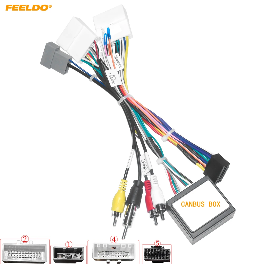 

FEELDO Car 16pin Power Cord Wiring Harness Adapter With Canbus For Nissan NP300/Navara/Frontier(14-16) Installation Head Unit