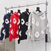 DENIM TEARS Fashion New Men's Women's Same Kapok Foam Printing Loose Velvet Hooded Sweater Trousers Set 1