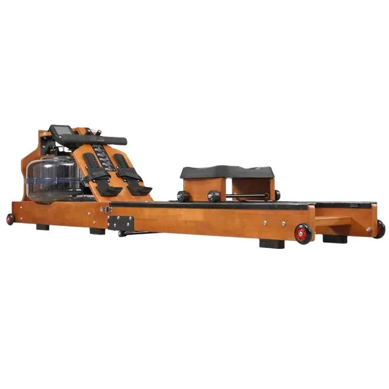 Hot Sell Gym Wood Water Tank Resistance Folding Smart Rowing Machine With Monitor New Design Commercial