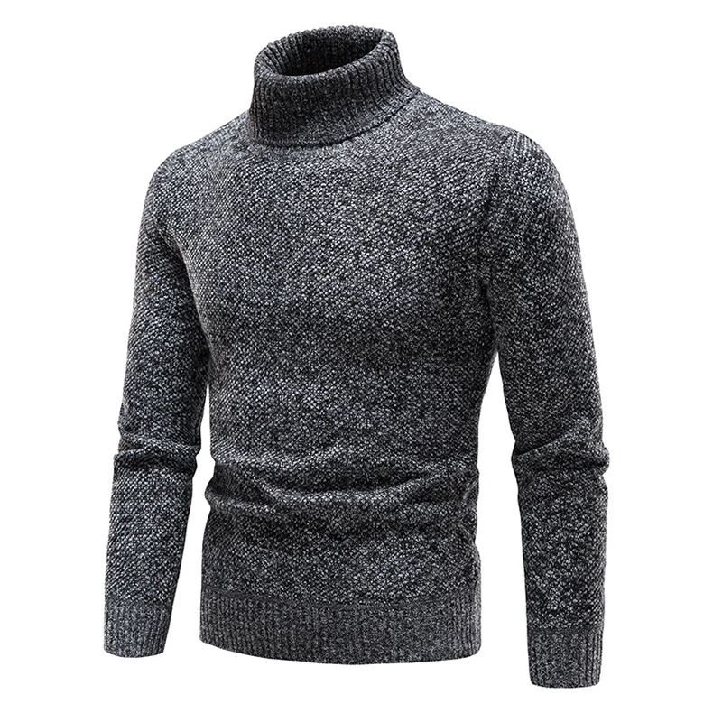 

2022 Men Turtleneck Sweater Solid Color Sweatshirts Thick Warm Thick Slim Fit Male Winter Warm Pullovers